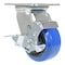 Vestil Elastic Rubber Swivel With Brake Caster 4 In. Diameter x 2 In. Width 550 lb Blue/Black CST-BB-4X2ER-SWB - alternate 2